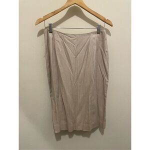 Vintage Barrie pace ltd beige wool pencil office work midi skirt size 8